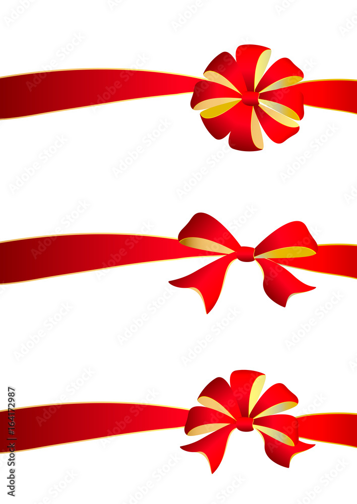 red bows set. isolated on a white red bows set. isolated on a white