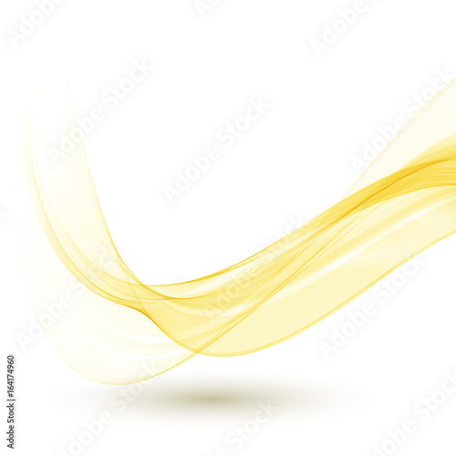 Abstract orange color wave design element. Abstract smooth color wavy vector.