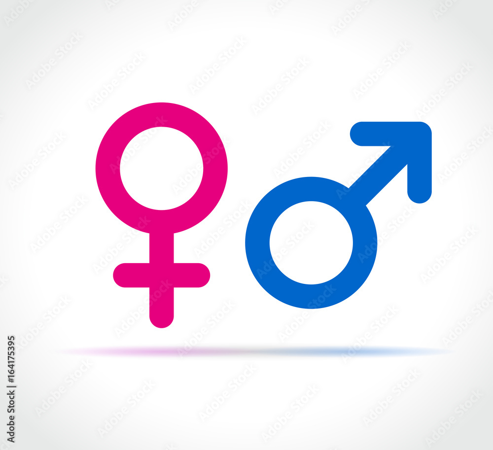 male and female icons on white background male and female icons on white background