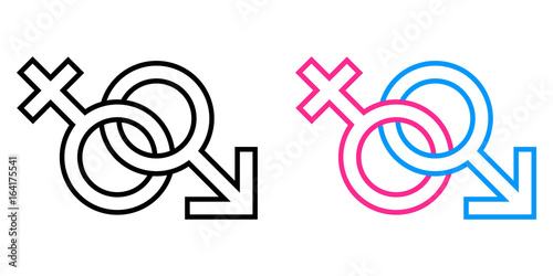 Male and female symbol set,...