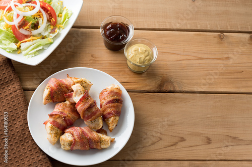 bacon wrapped chicken tenders overhead