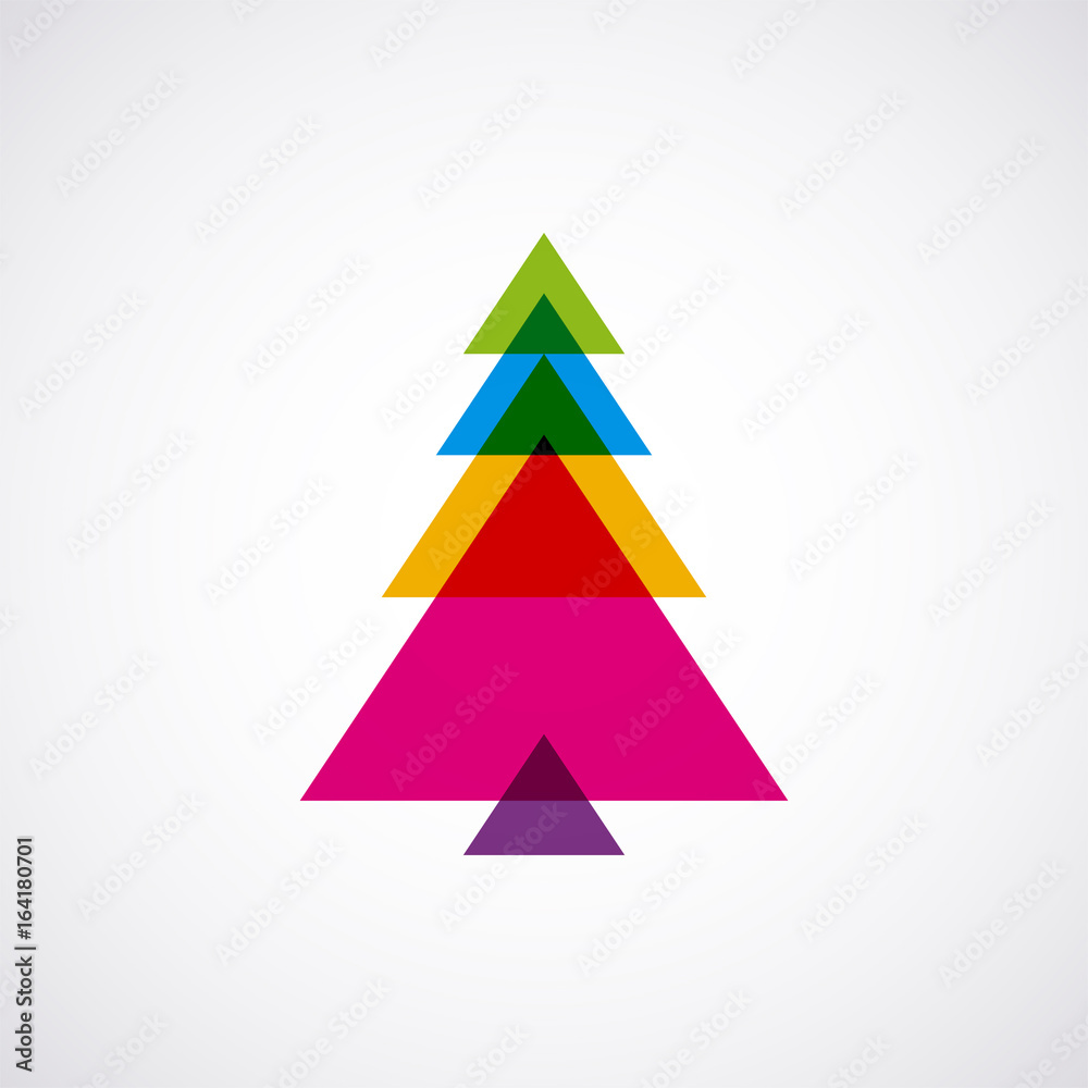 abstract christmas tree triangle full color