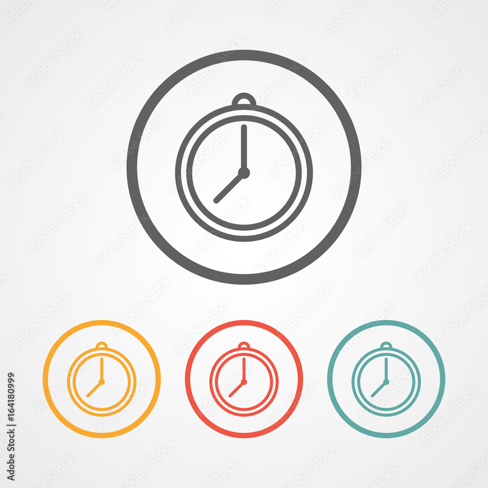 flat time wall clock trendy stroke icon flat time wall clock trendy stroke icon