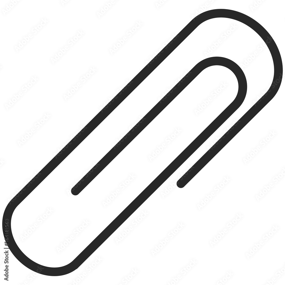 Simple Vector Icon of a classic paper clip in line art style. Pixel perfect. Basic education element. School and office tool. Back to college. Simple Vector Icon of a classic paper clip in line art style. Pixel perfect. Basic education element. School and office tool. Back to college.
