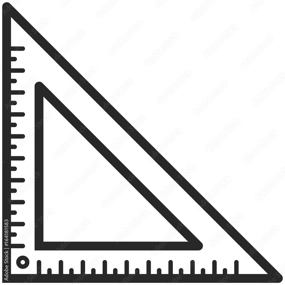 Simple Vector Icon of a classic angle ruler in line art style. Pixel perfect. Basic education element. School and office tool. Back to college. Simple Vector Icon of a classic angle ruler in line art style. Pixel perfect. Basic education element. School and office tool. Back to college.
