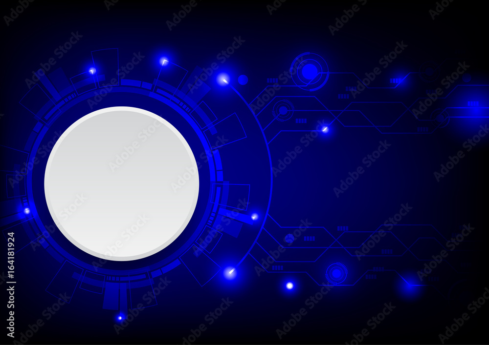 Blue technology background with bubble light