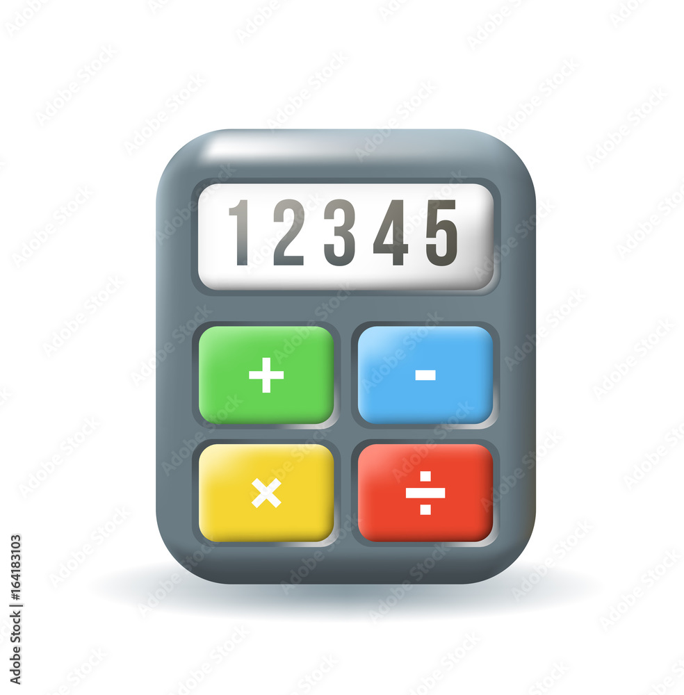 Cute Calculator Icon on White Background . Isolated Vector Illustration Cute Calculator Icon on White Background . Isolated Vector Illustration