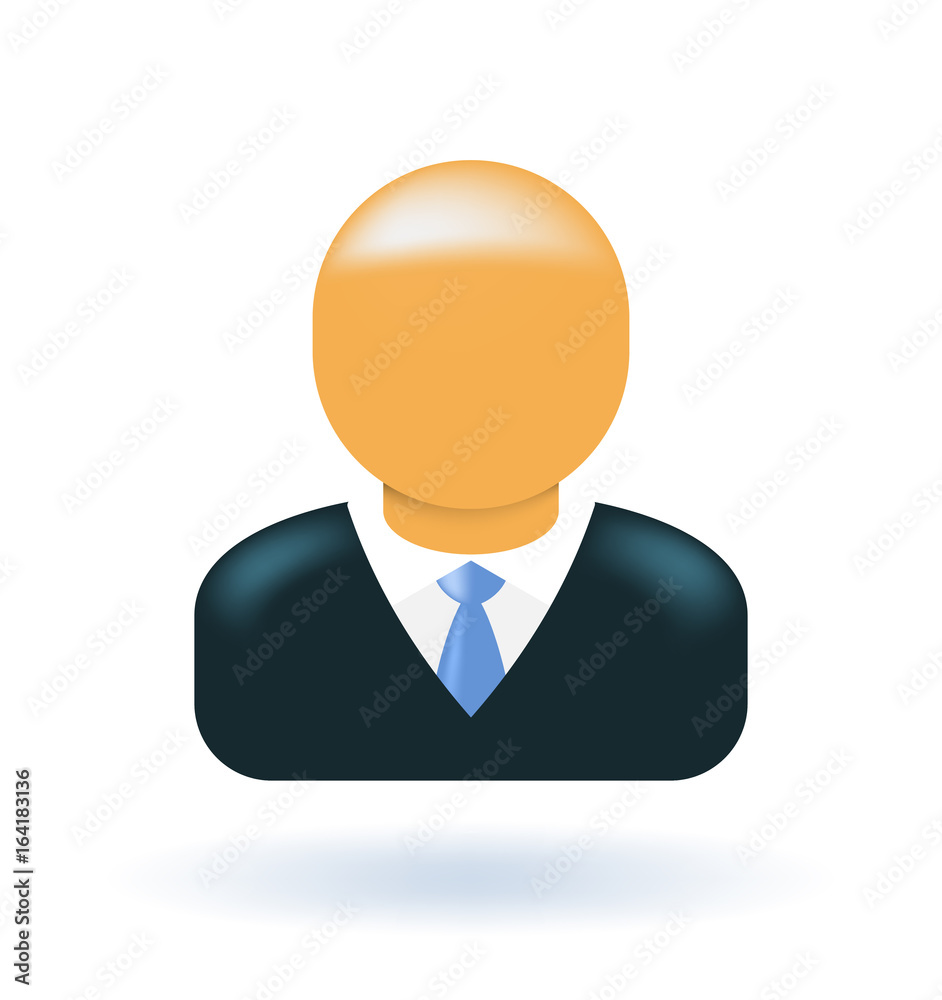 Cute Businessman Icon on White Background . Isolated Vector Illustration Cute Businessman Icon on White Background . Isolated Vector Illustration