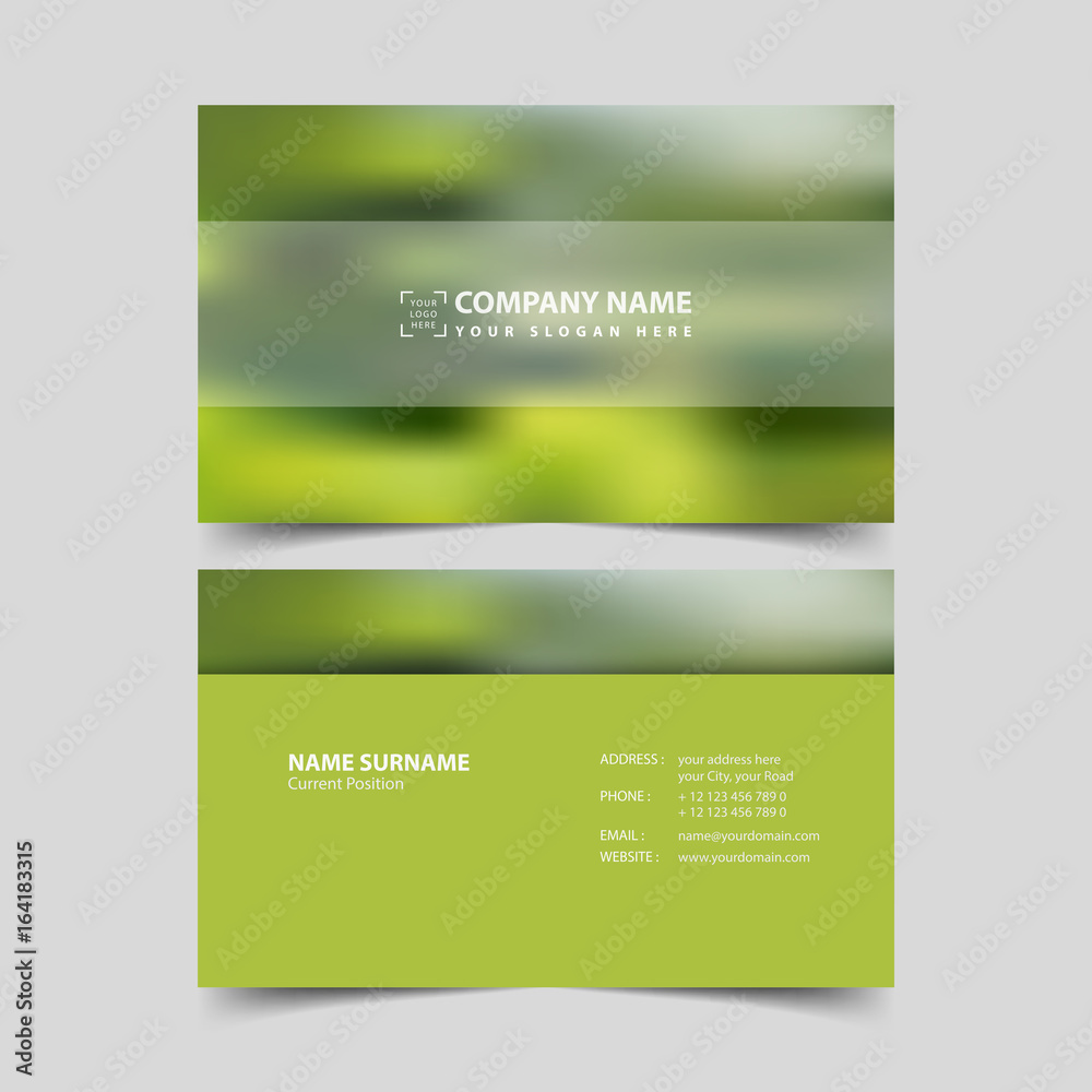 Fototapeta premium Eco friendly business card design template.