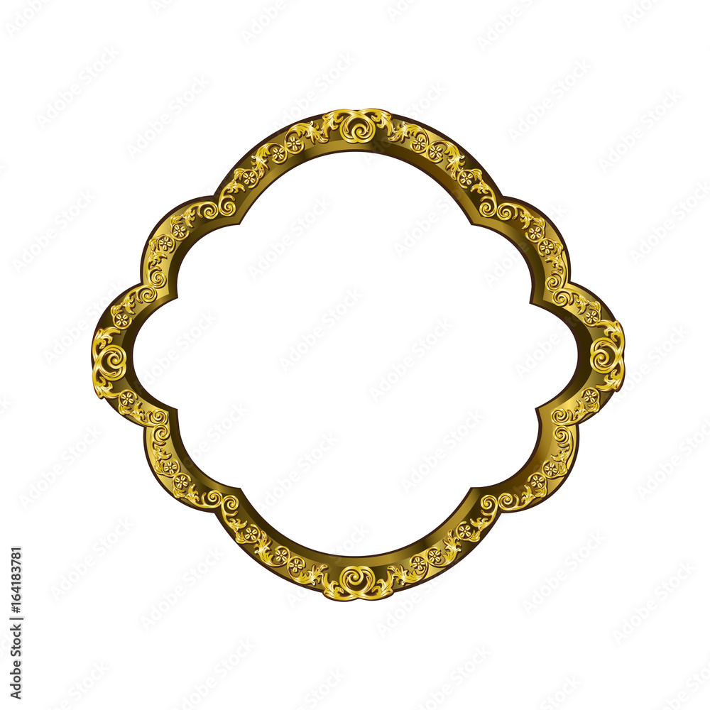 Decorative frame of golden color