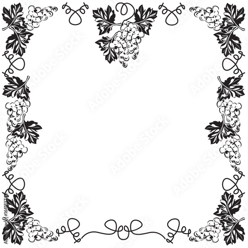 Decorative frame, frame for the text black and white