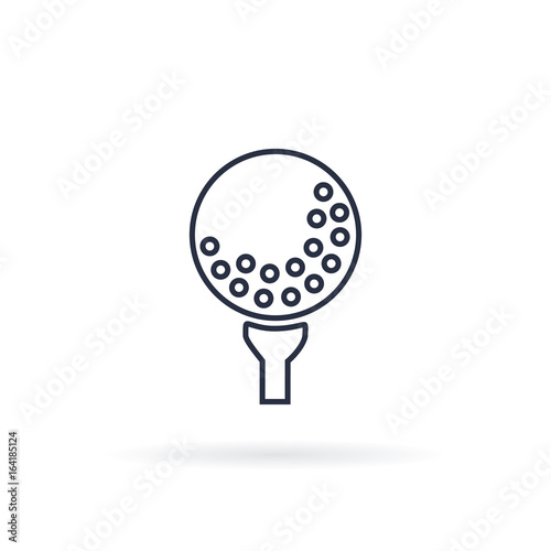 Golf tee and ball. Golf ball icon in trendy flat style isolated on white background. Symbol for your web site design