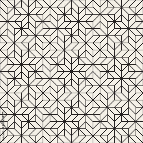 Vector seamless cross tiling pattern. Modern stylish geometric lattice texture. Repeating mosaic shapes abstract background