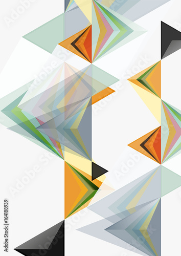 Triangular low poly vector a4 size geometric abstract template