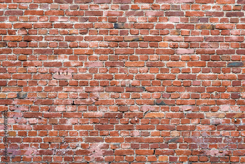Old red brick wall photo