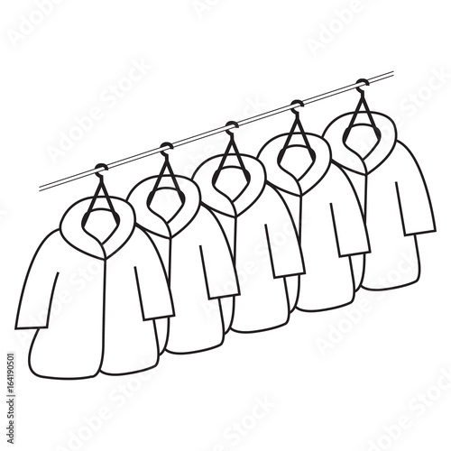 Monochrome image of clothes on a hanger