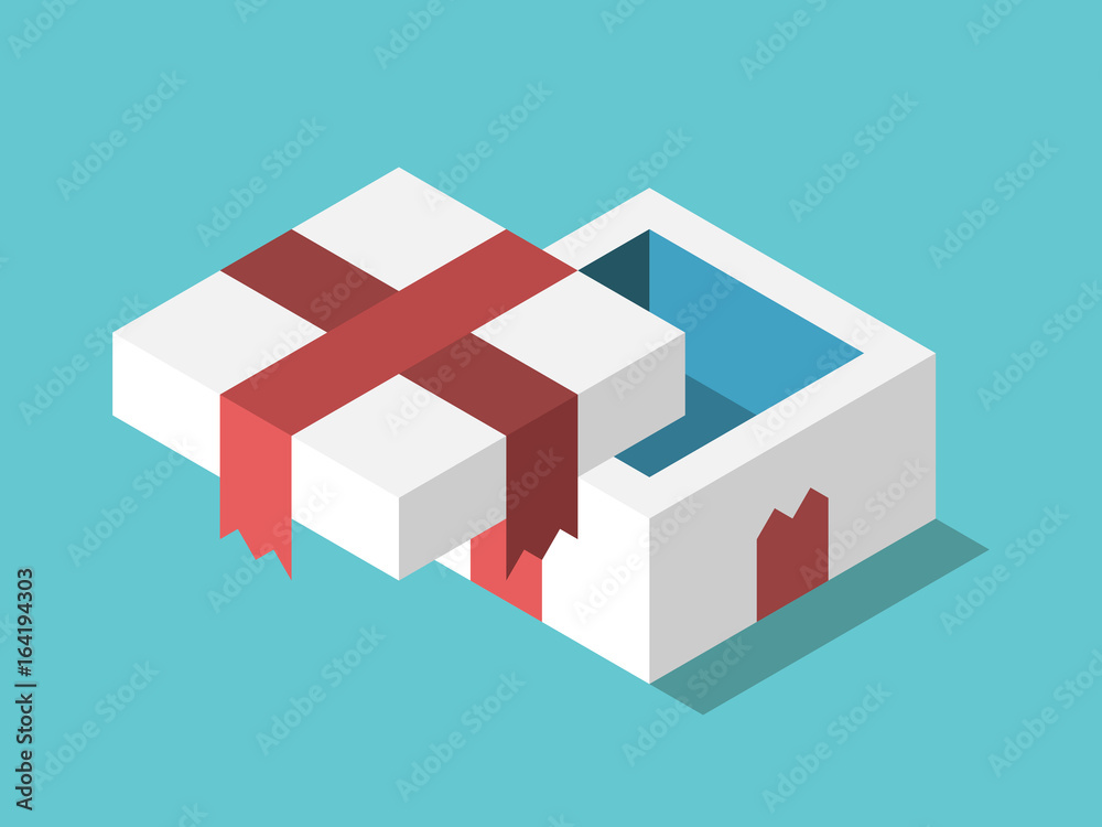 Obraz premium Isometric empty gift box