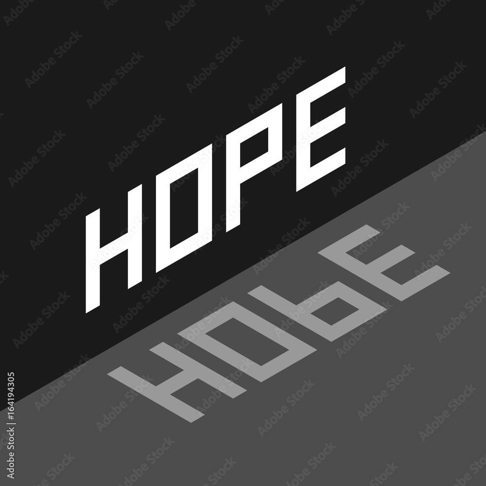 Hope concept, dark room Hope concept, dark room