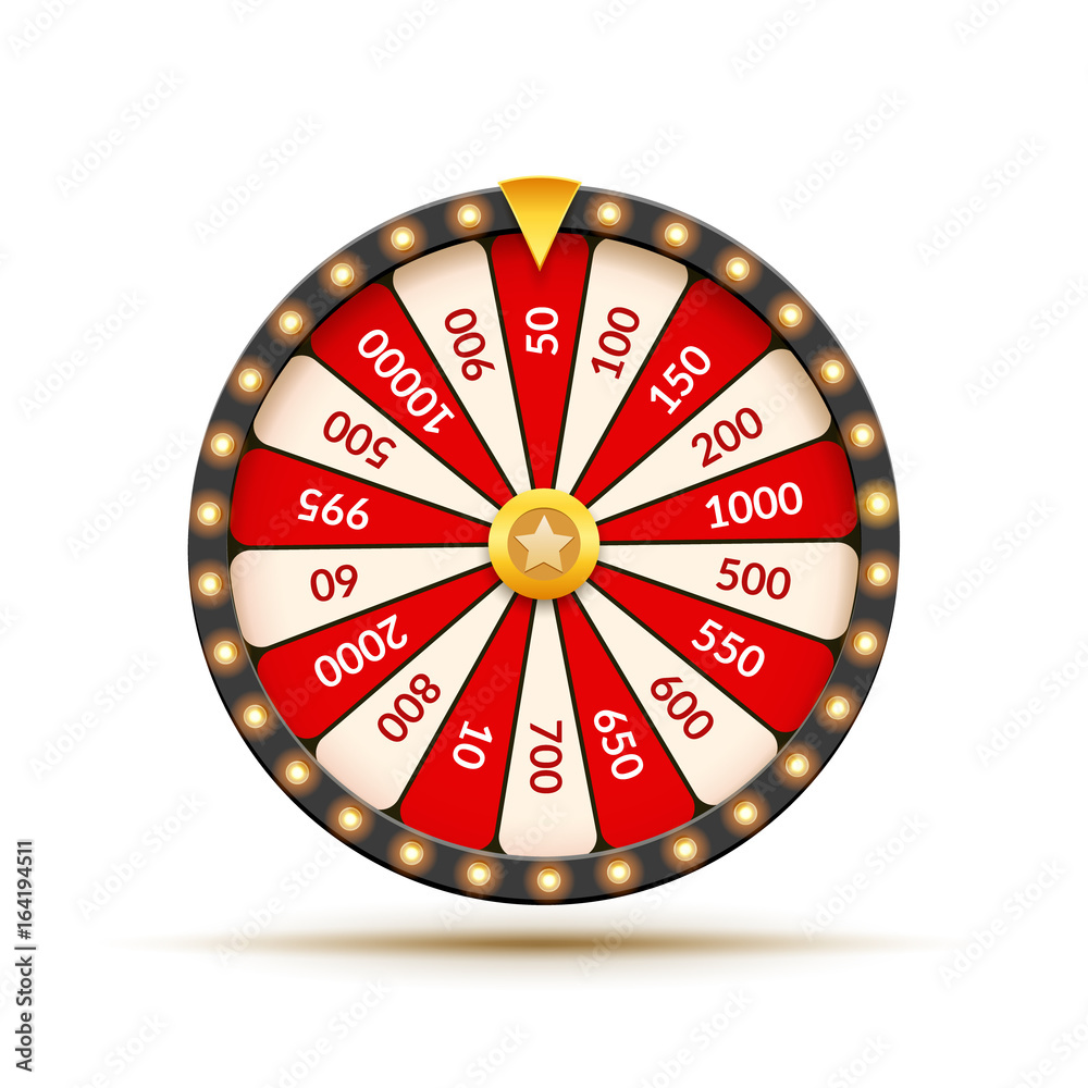 Obraz premium Wheel Of Fortune lottery luck illustration. Casino game of chance. Win fortune roulette. Gamble chance leisure