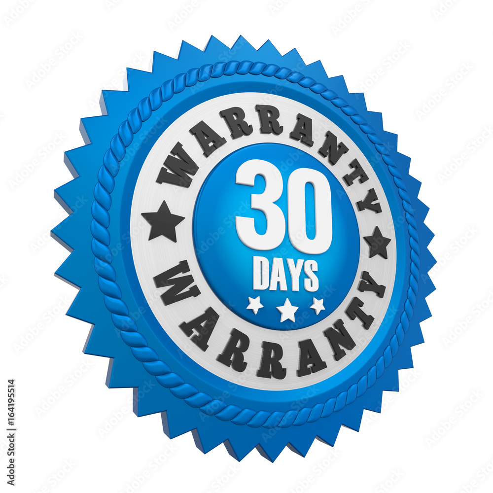 30 Days Warranty Badge Isolated 30 Days Warranty Badge Isolated