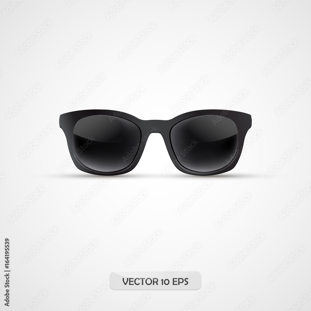 Sunglasses realistic isolated. 3d icon. Vector