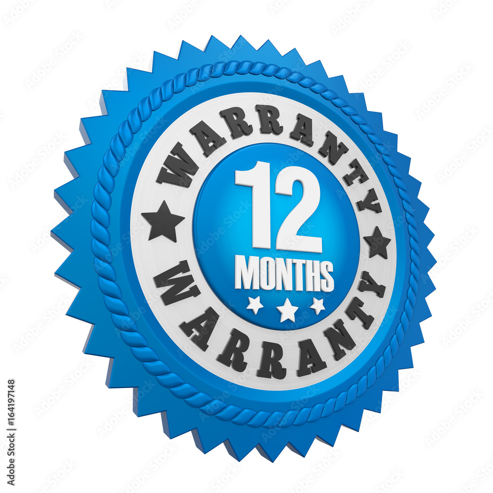 12 Months Warranty Badge Isolated