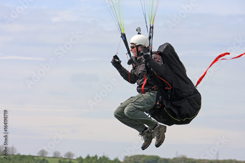 Paraglider launching