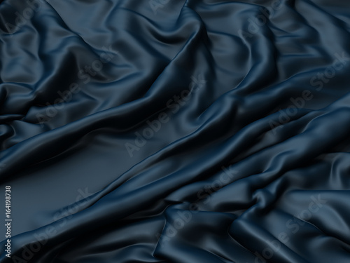 Soft blue shiny metallic cloth folds background