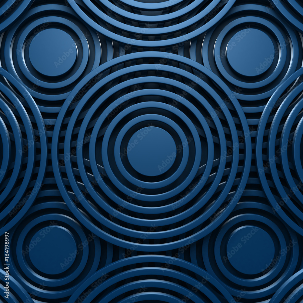 Blue Abstract Round Shapes Pattern Architecture Background