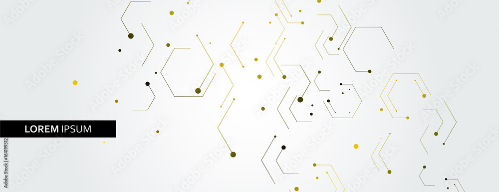 Vector banner design, white background with hexagon pattern Stock ...
