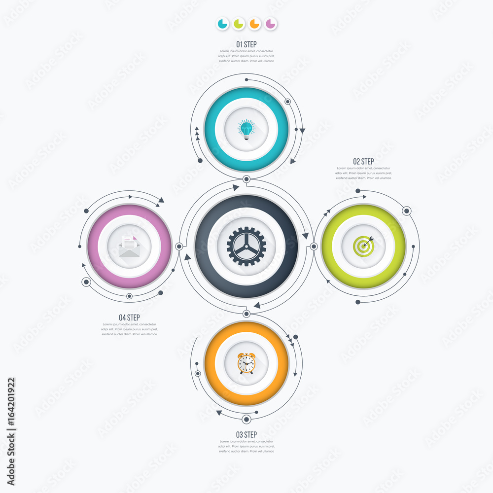 Infographics template four options with circle Infographics template four options with circle