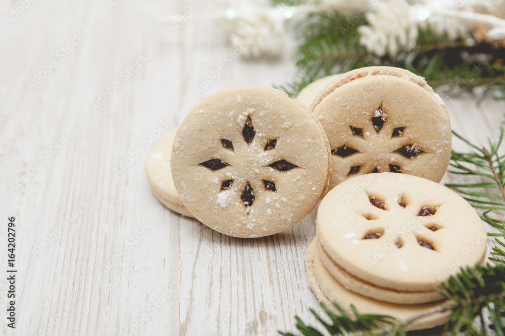 Christmas Raspberry Linzer Cookies