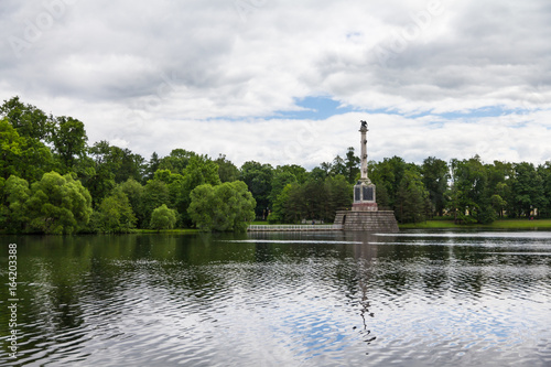 Chesmen Column, Great Lake, Catherine Park in Tsarskoye Selo, Russia