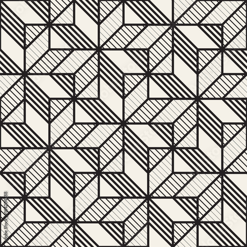 Vector seamless cross tiling pattern. Modern stylish geometric lattice texture. Repeating mosaic shapes abstract background
