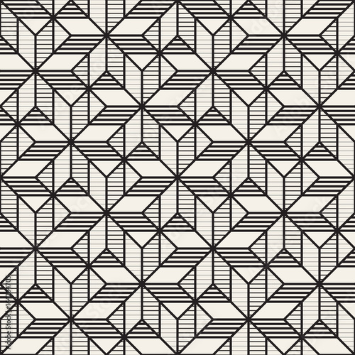 Vector seamless cross tiling pattern. Modern stylish geometric lattice texture. Repeating mosaic shapes abstract background