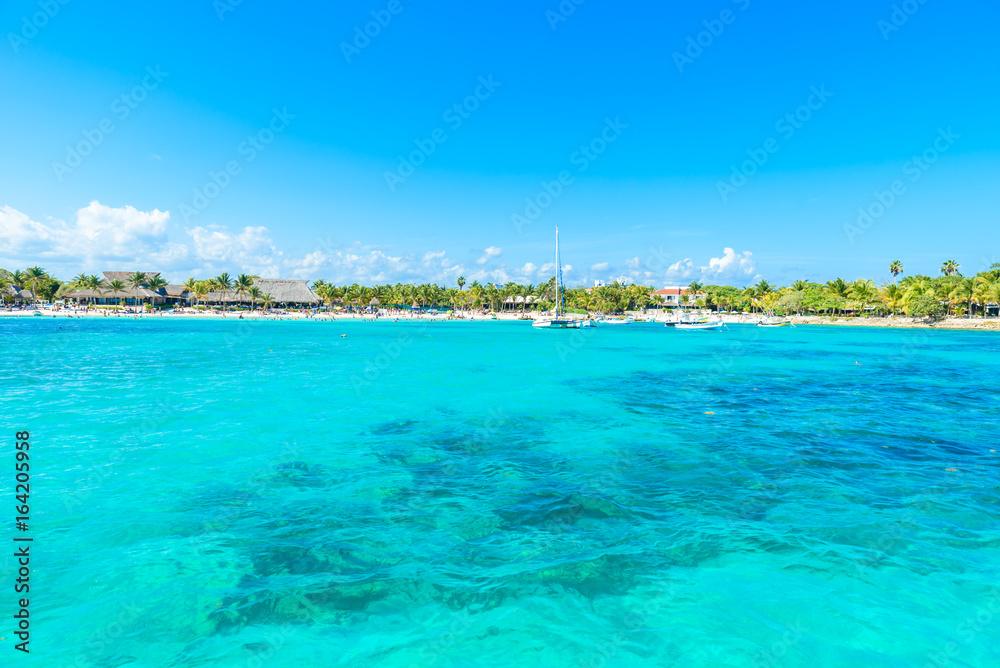 Akumal beach - paradise bay at turtle beach in Quintana Roo, Mexico - caribbean coast