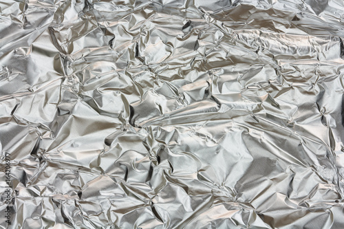 texture of crumpled aluminum foil for baking