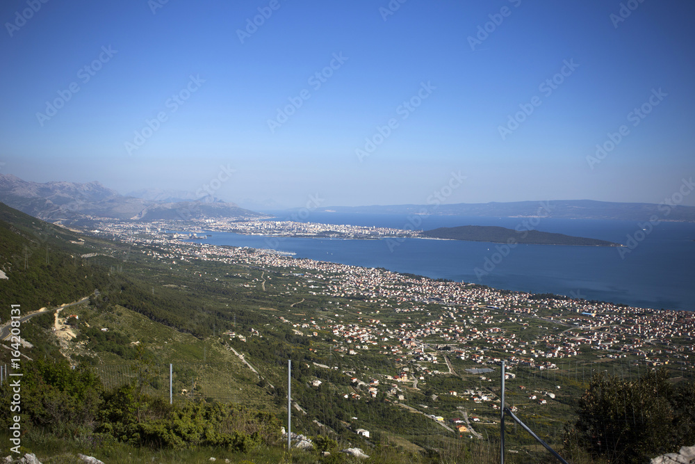 View from Kozjak mountain near Split, Croatia