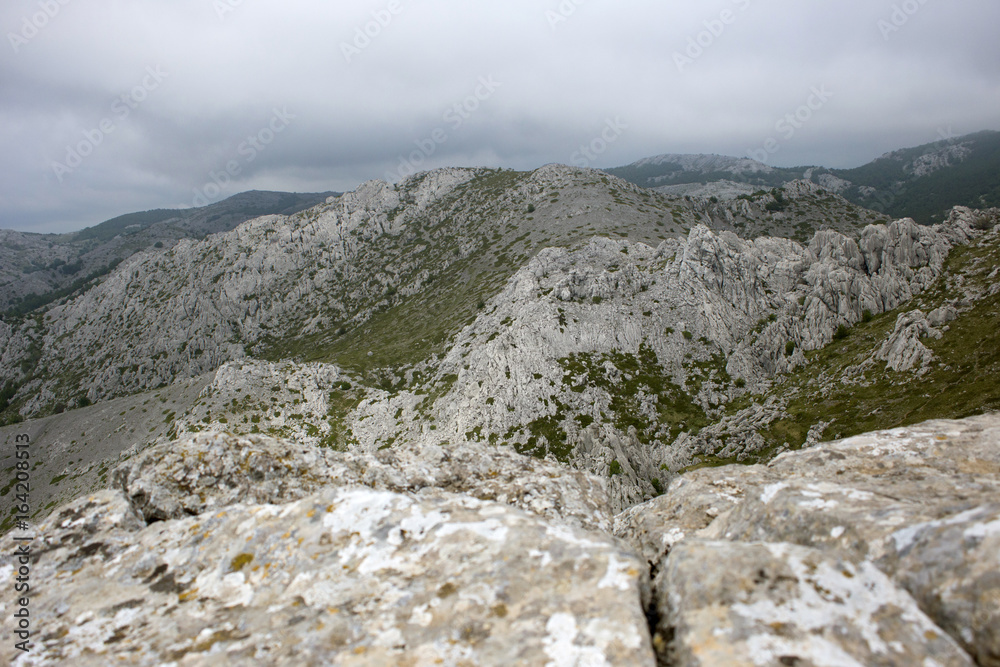 View from top of Tulove grede - part of Velebit mountain in Croatia