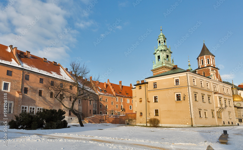 Yard square of Wawel castle in Krakow, Poland.