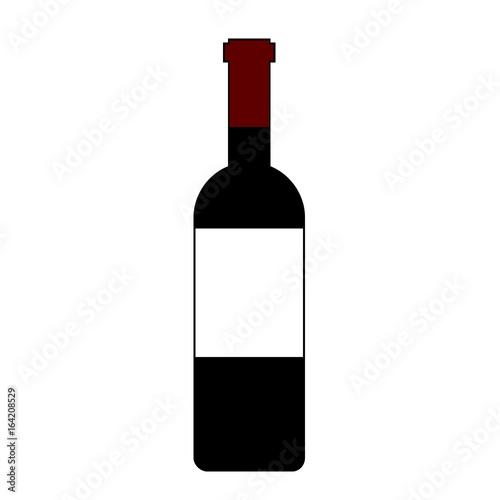Red Wine Bottle Isolated Icon Vector