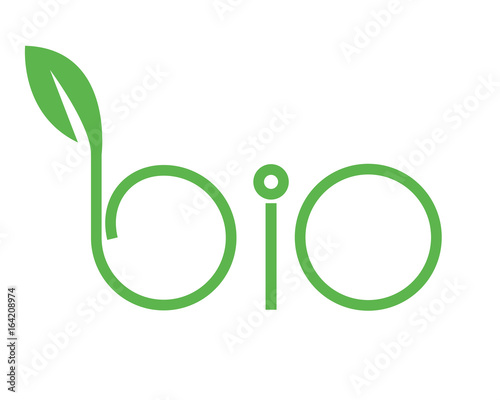 logo bio con foglia verde vettoriale
