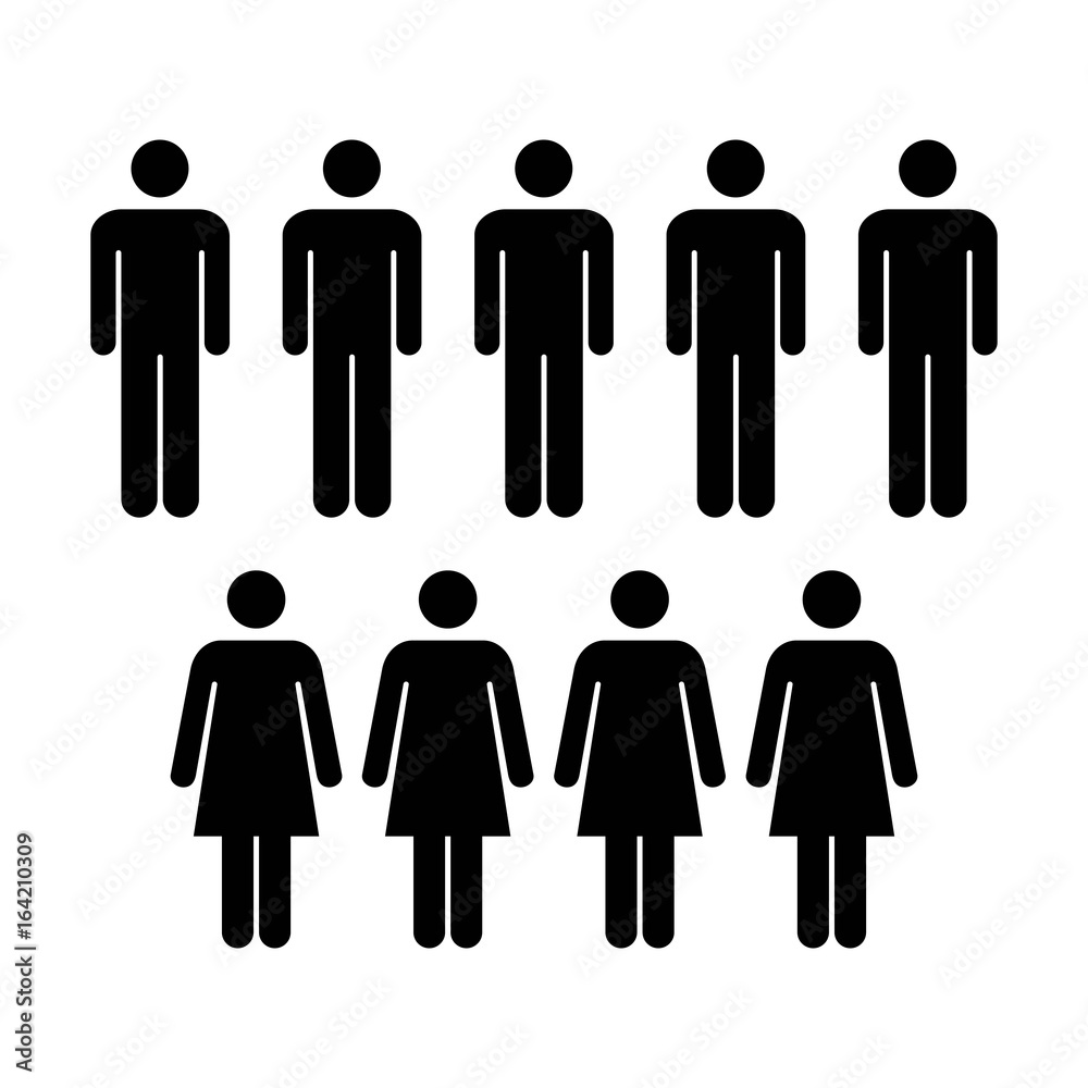 People Icon - Vector Group of Men and Women Team Symbol for Business Infographic Design in Glyph Pictogram illustration People Icon - Vector Group of Men and Women Team Symbol for Business Infographic Design in Glyph Pictogram illustration