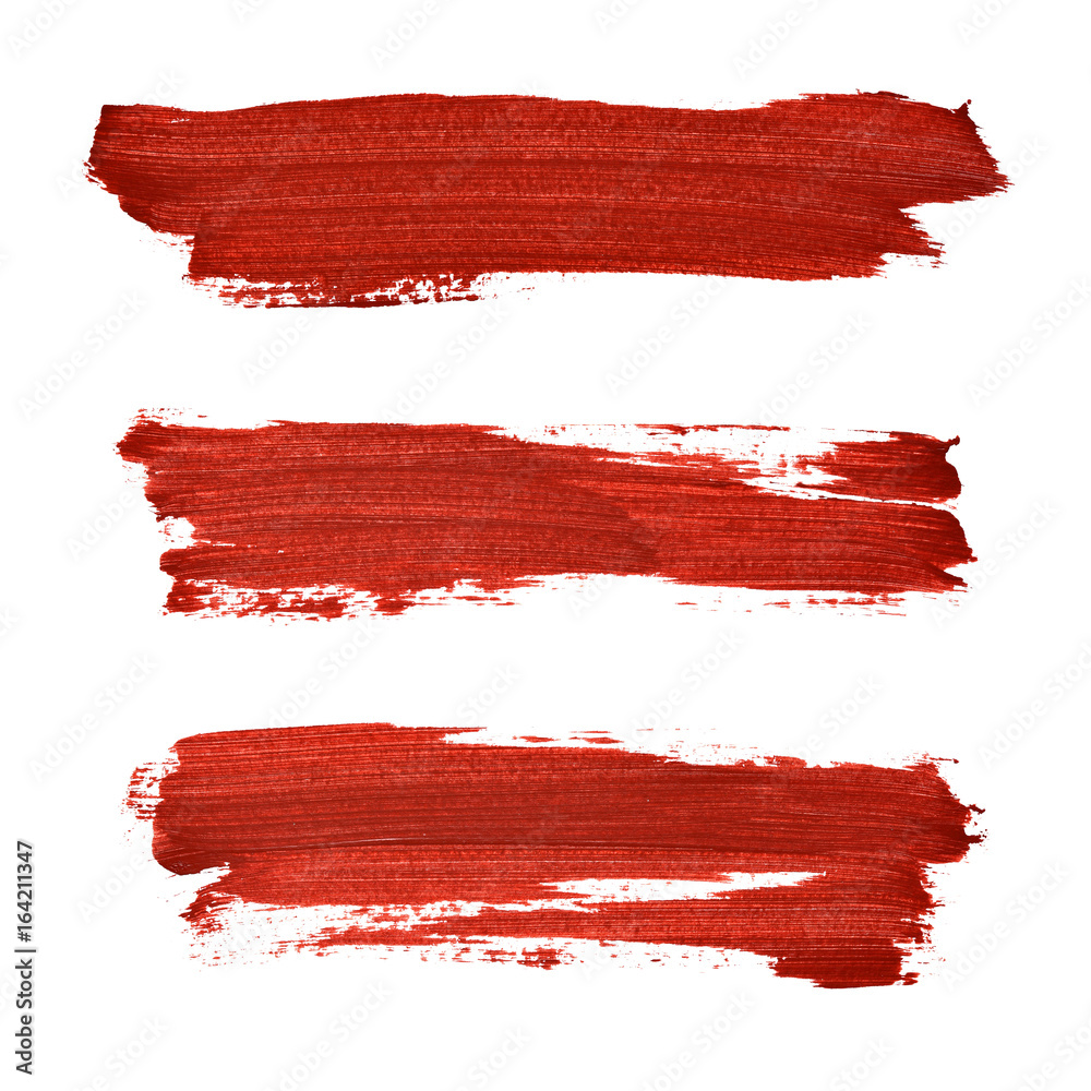 Brush strokes of red acrylic paint Brush strokes of red acrylic paint