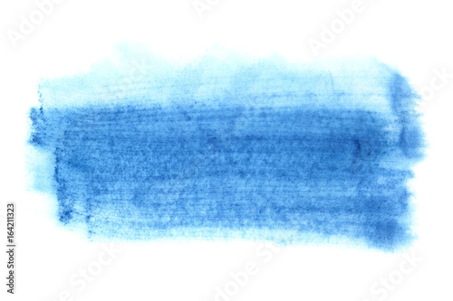 Cyan blue watercolor brush stroke