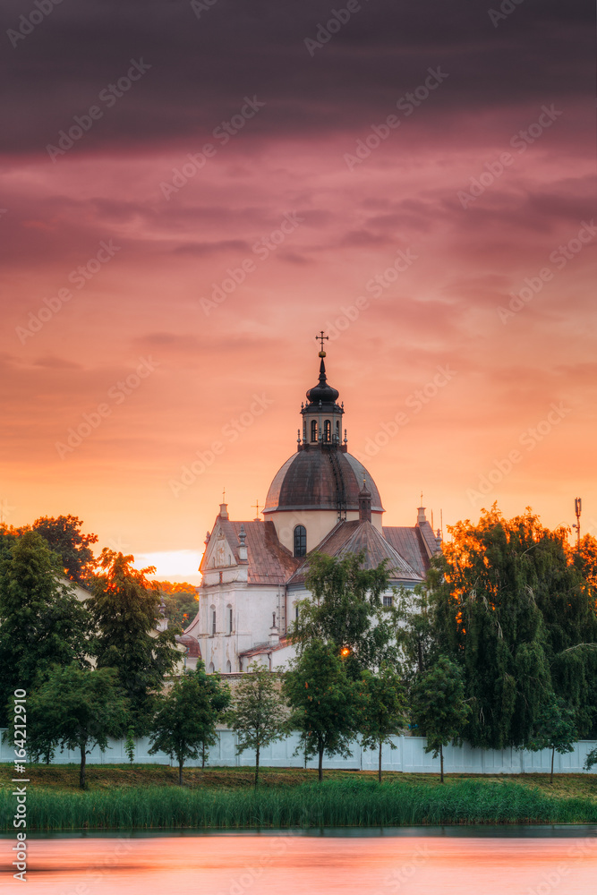 Nesvizh, Minsk Region, Belarus. Corpus Christi Church And Castle