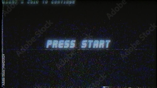 PRESS START INSERT A COIN TO CONTINUE - OLD RETRO VHS LOOK