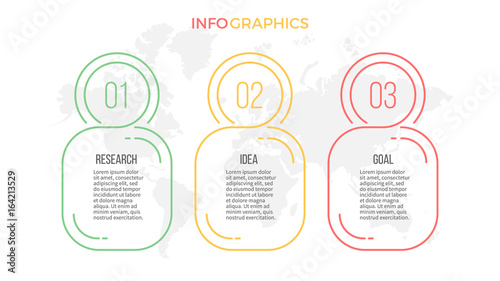 Business infographics. Presentation with 3 options. Vector template.