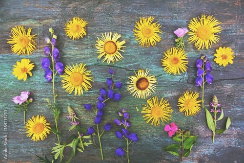 Grußkarte - Blumen - Flat lay