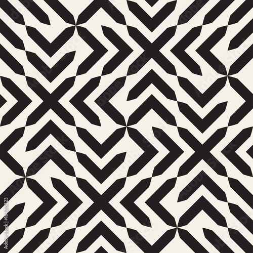 Vector seamless cross tiling pattern. Modern stylish geometric lattice texture. Repeating mosaic shapes abstract background